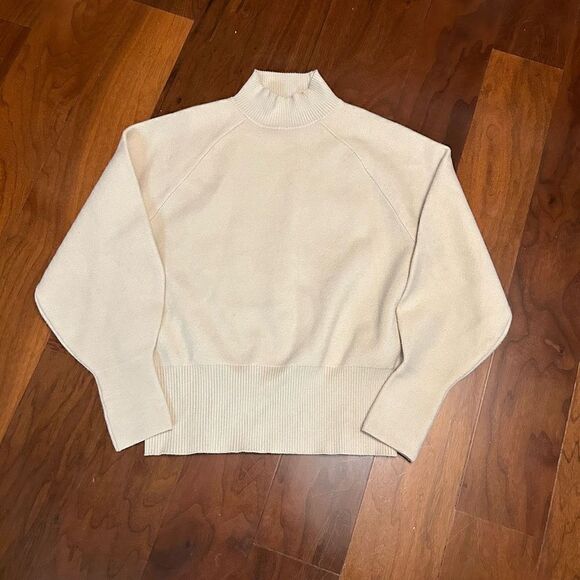 Selected Femme women’s knit high neck long sleeve‎ sweater in cream size large - Picture 1 of 8